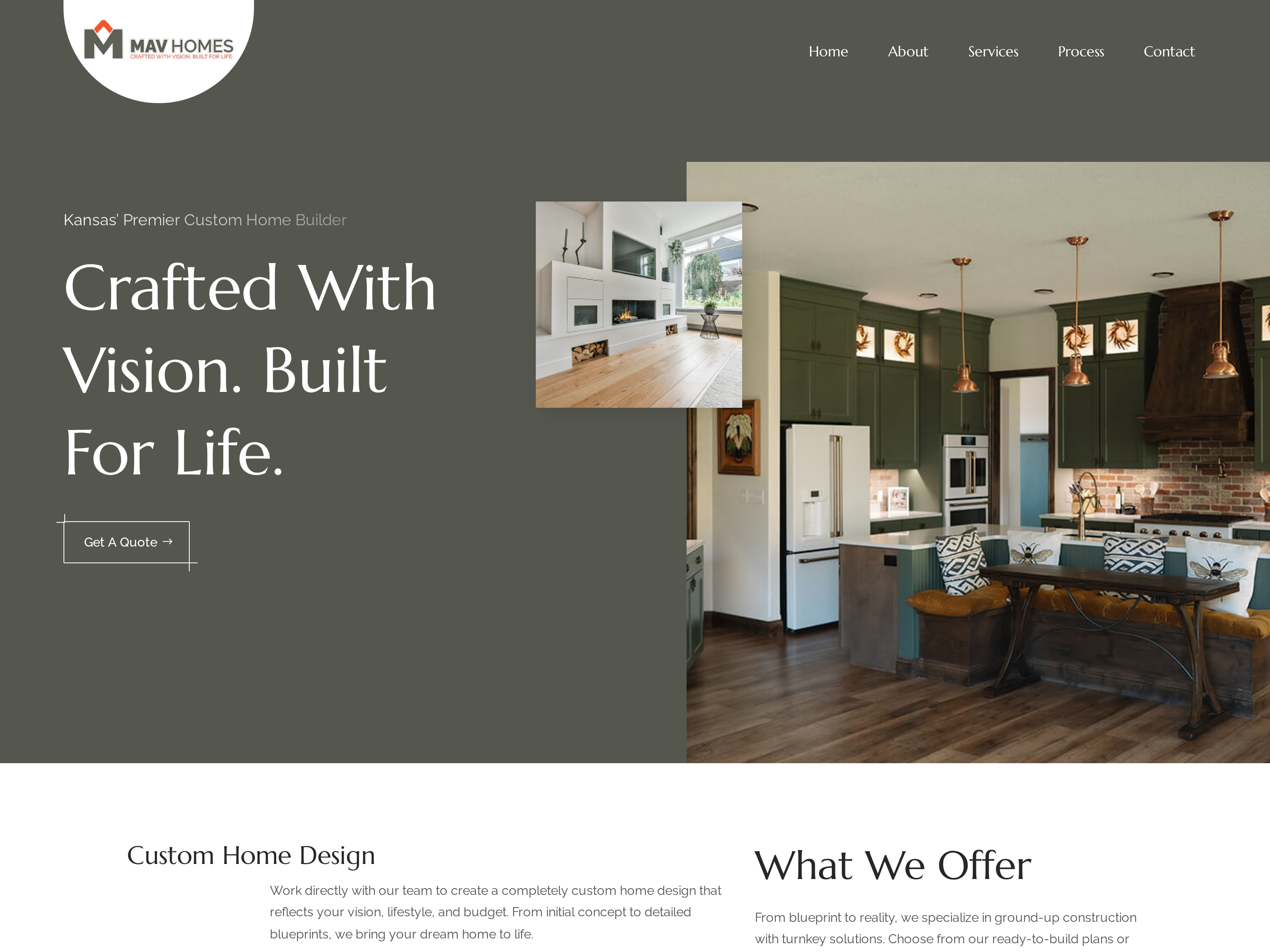 MAV Homes website screenshot